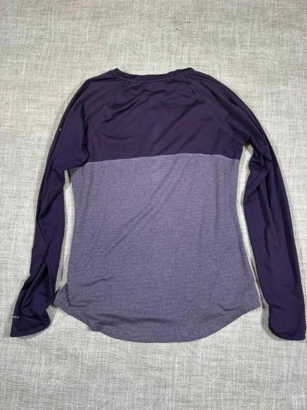 Columbia Omni-Wick Long Sleeve Shirt Purple Raglan Women's M Flawed